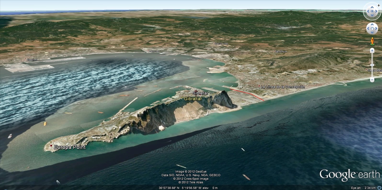 Gibraltar Earth Map